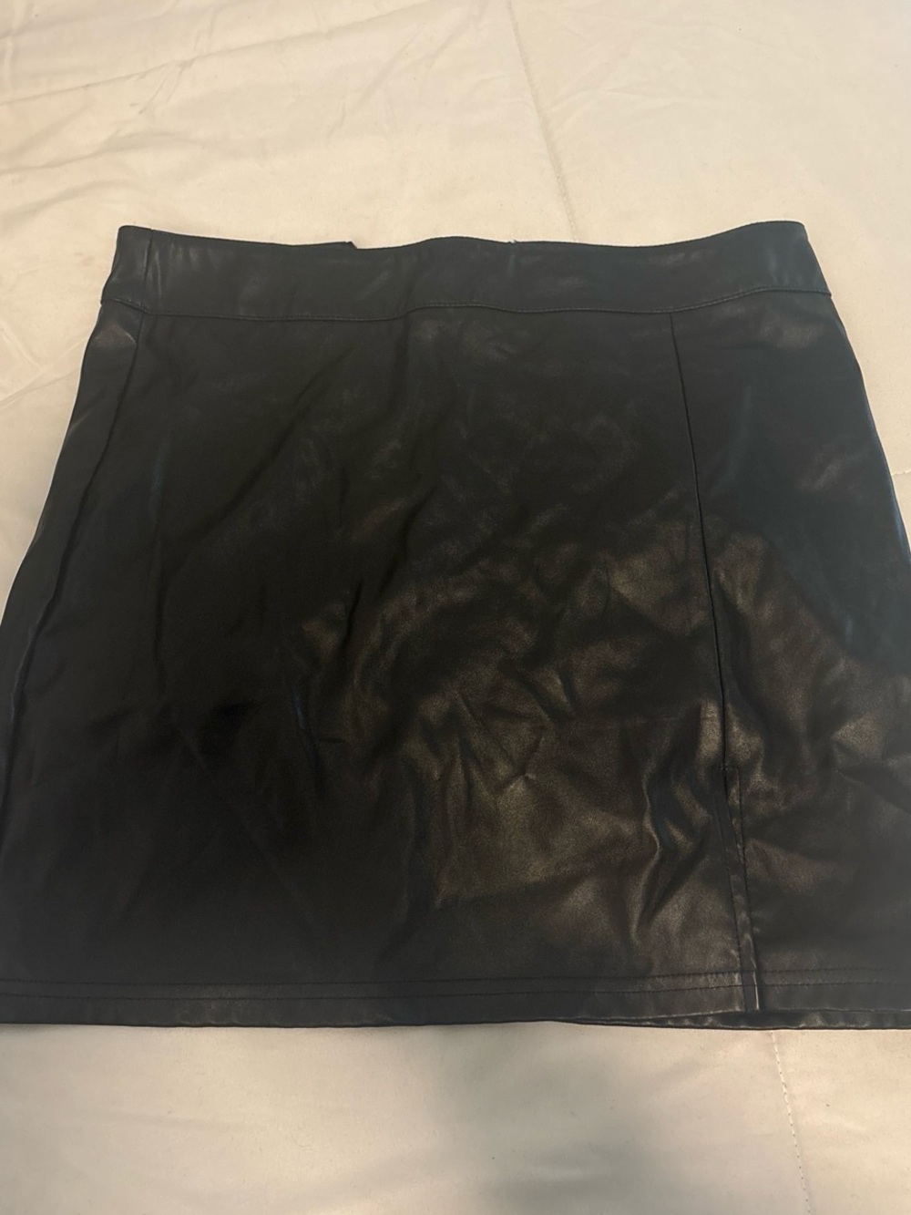 SHEIN Black Faux Leather Mini Skirt